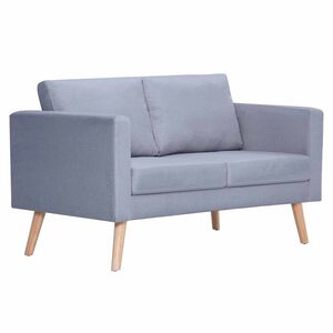 vidaXL Canap&eacute; &agrave; 2 places tissu gris clair