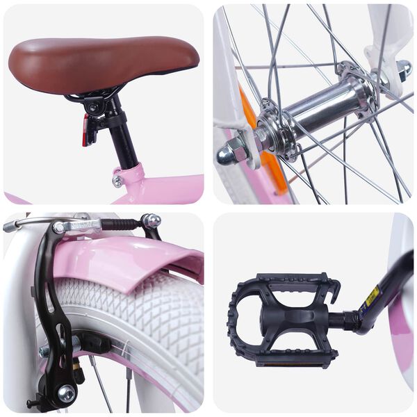 vidaXL V&eacute;lo pour Enfants 18 Pouces pour les 5-7 ans Rose clair