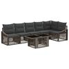 vidaXL Ensemble de canap&eacute; de jardin 7 pc Gris et Gris fonc&eacute; polyrotin
