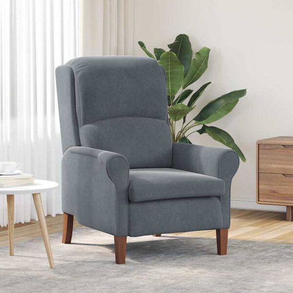 vidaXL fauteuil Gris fonc&eacute; 76 x 94 x 102 cm Velours