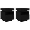 vidaXL Cabinet de Chevet 2 pcs Chêne noir 40 x 39 x 48.5 cm