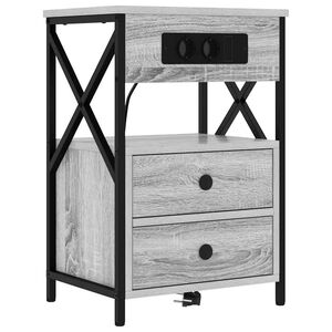 vidaXL Cabinet de chevet Gris Sonoma 40 x 31 x 60 cm Bois d'ing&eacute;nierie