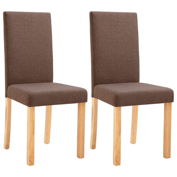 vidaXL Chaises &agrave; manger lot de 2 marron tissu