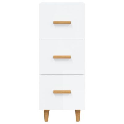 vidaXL Buffet Blanc brillant 34,5x34x90 cm Bois d'ingénierie