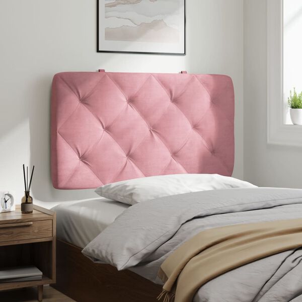 vidaXL Coussin de t&ecirc;te de lit rose 90 cm velours