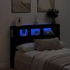 vidaXL Tête de lit LED avec étagère Chêne noir 140 x 18,5 x 103,5 cm