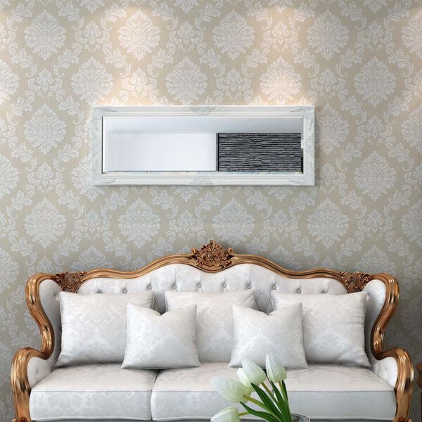 vidaXL Miroir mural style baroque 140x50 cm blanc