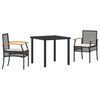 vidaXL Ensemble de salle &agrave; manger pour jardin 5 pcs Noir Rotin