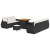 vidaXL Ensemble de canap&eacute; de jardin avec coussin 10 pcs Noir polyrotin