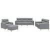 vidaXL Ensemble de canap&eacute;s 4 pcs coussins gris clair tissu