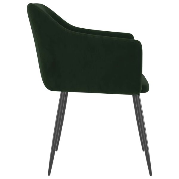vidaXL Chaises &agrave; manger lot de 2 Vert fonc&eacute; Velours