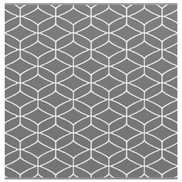 vidaXL Tapis d'ext&eacute;rieur ARAKIL Gris et blanc 250 x 250 cm PP