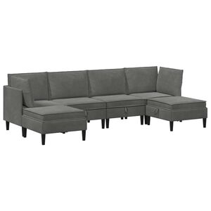 vidaXL Ensemble de meubles pour le salon 6 pcs Gris fonc&eacute; Velours