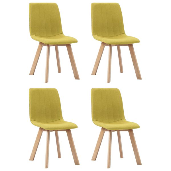 vidaXL Chaises &agrave; manger lot de 4 jaune tissu
