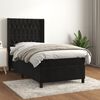 vidaXL Sommier &agrave; lattes de lit avec matelas Noir 90x200 cm Velours