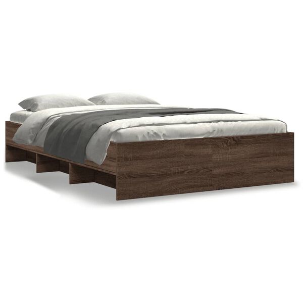 vidaXL Cadre de lit sans matelas ch&ecirc;ne marron 140x200 cm