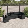 vidaXL Salon de jardin 6 pcs avec coussins noir r&eacute;sine tress&eacute;e