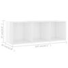 vidaXL Meuble TV Blanc brillant 107x35x37 cm Bois d&rsquo;ing&eacute;nierie