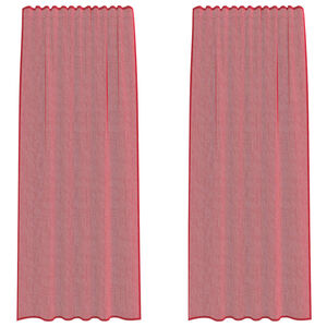 vidaXL Rideaux en voile avec passe-tringles 2 pcs rouge bordeaux