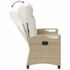 vidaXL Banc de jardin avec oreiller Beige et cr&egrave;me 105 x 60 x 112 cm