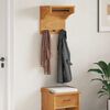 vidaXL Porte-manteau mural SANDNES 43x30x42 cm bois massif pin