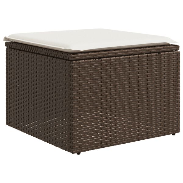 vidaXL Salon de jardin avec coussins 13 pcs marron r&eacute;sine tress&eacute;e