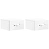vidaXL Cabinet de chevet mural 2 pi&egrave;ces Blanc brillant