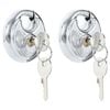 vidaXL Serrures Discus avec Cl&eacute;s 2 pc Argent&eacute; 6 x 2.3 x 6 cm