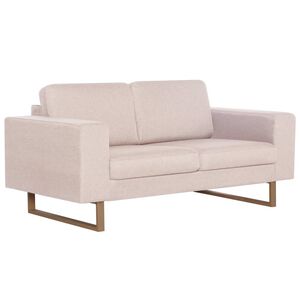 vidaXL Canap&eacute; &agrave; 2 places Tissu Cr&egrave;me