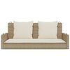 vidaXL Balancelle avec coussins beige 119x56x48 cm r&eacute;sine tress&eacute;e