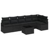 vidaXL Ensemble de canap&eacute; de jardin 7 pc Noir polyrotin