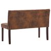 vidaXL Banc 120 cm Marron Similicuir daim