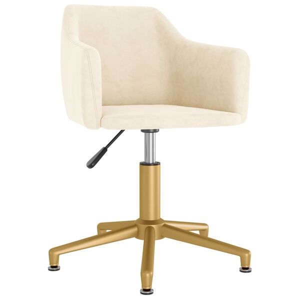 vidaXL Chaises pivotantes &agrave; manger lot de 6 Cr&egrave;me Velours