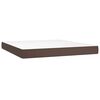 vidaXL Sommier &agrave; lattes de lit matelas LED Marron 180x200cm Similicuir
