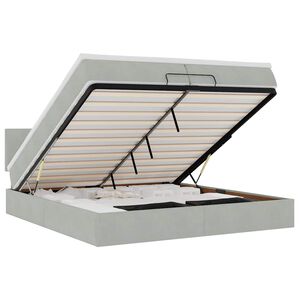 vidaXL Cadre de lit ottoman avec matelas gris clair 200x200 cm velours
