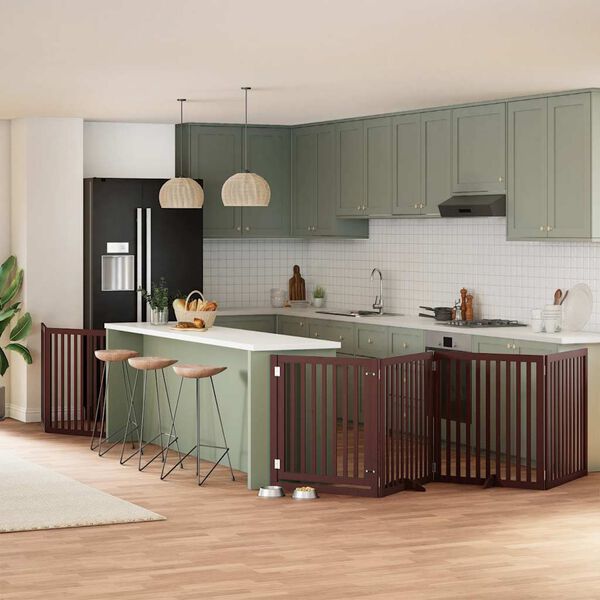 vidaXL Barri&egrave;re pour chien porte pliable 8 panneaux bois de peuplier