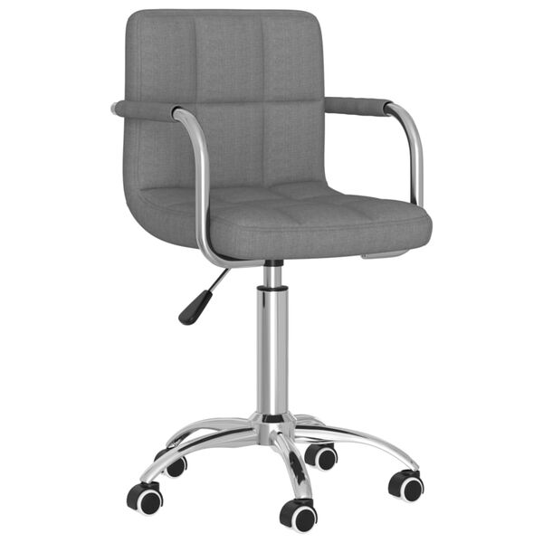 vidaXL Chaise pivotante de salle &agrave; manger Gris clair Tissu