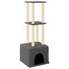vidaXL Arbre &agrave; chat avec griffoirs en sisal Gris fonc&eacute; 133,5 cm