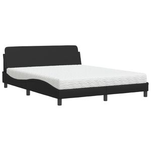 vidaXL Lit avec matelas Dover noir 160x200 cm similicuir