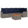 vidaXL Ensemble de canap&eacute; de jardin 6 pc Gris polyrotin