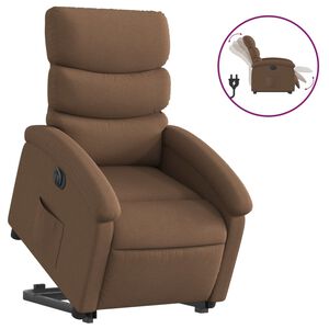vidaXL Fauteuil inclinable &eacute;lectrique marron tissu
