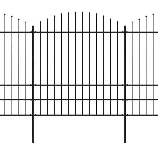 vidaXL Cl&ocirc;ture de jardin avec dessus en forme de lance en acier 1248 x 200 cm Noir