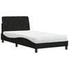 vidaXL Lit avec matelas noir 100x200 cm tissu