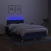 vidaXL Sommier &agrave; lattes de lit avec matelas LED Bleu 120x200 cm Tissu