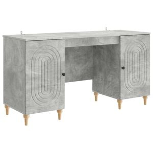 vidaXL Bureau Gris b&eacute;ton 142,5 x 50 x 75 cm Bois d'ing&eacute;nierie