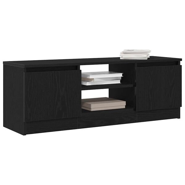 vidaXL Meuble TV ch&ecirc;ne noir 102x30x36 cm bois d'ing&eacute;nierie