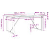 vidaXL Table &agrave; manger cadre en O 180x90x75 cm bois de pin massif acier