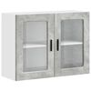 vidaXL Armoire murale de cuisine avec porte en verre Porto gris b&eacute;ton