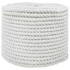 vidaXL Corde en coton 12 mm 250 m Blanc 100% Coton