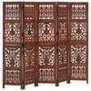 vidaXL Cloison de s&eacute;paration 5 panneaux Marron 200x165cm Bois manguier